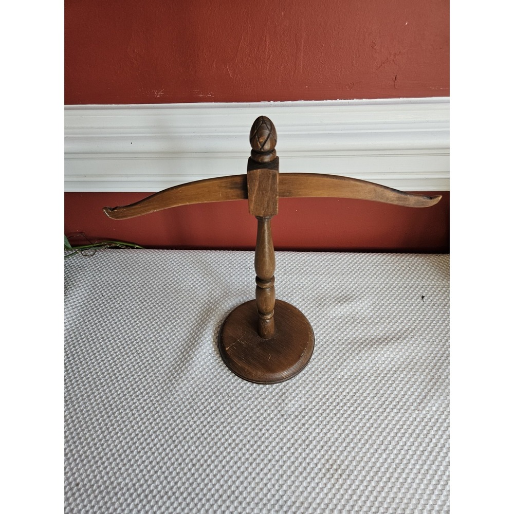 Vintage Wooden Tabletop Hat Stand - Antique Millinery T-Display Rack